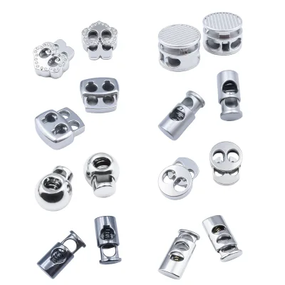 Wholesale Cord Lock Metal Zinc Alloy Adjustable Drawstring Cord Lock Custom Holes&Colors Painted Stopper Accessory Cord Lock