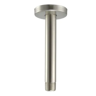 Brush Nickel Finished Bathroom Accessories Luxury Shower Arm With Flange 3.5inch Round