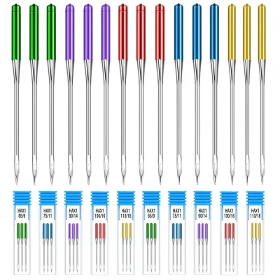 15Pcs Embroidery Sewing Machine Needles Universal Regular Point Needle 65/9 75/11 90/14 100/16 110/18