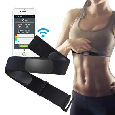 Bluetooth Heart Rate Monitor Chest Strap IP67 Waterproof Adjustable for Running Cycling Fitness Custom OEM CE Heart Rate Belt