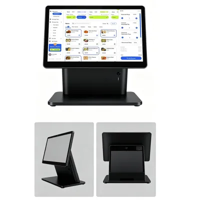 15.6inch Android 11 os 10inch second screen Touch POS Terminal Machine For Retail Restaurant with Scan head