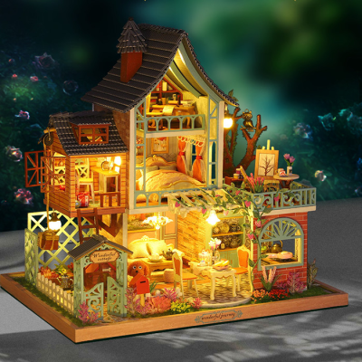 Mini Doll House Wooden Dollhouse Diy Doll House Miniature Dollhouse Kit