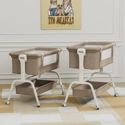 Height Adjustable Baby Bedside Bassine Height Adjustment to Fit Most Bed Frames Convenient for Nighttime Feeding and Bonding