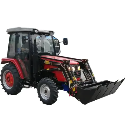 4WD Wheel Tractor Small Farm Equipment with Lawn Mower end front loader for Canada