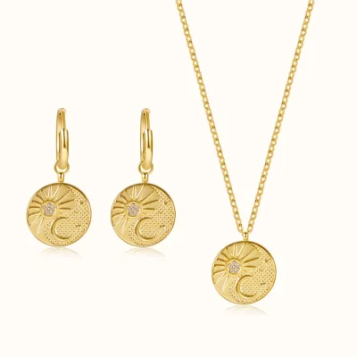 New Stainless Steel Earrings 2023 Sun Moon Earrings Sun and Moon Necklace