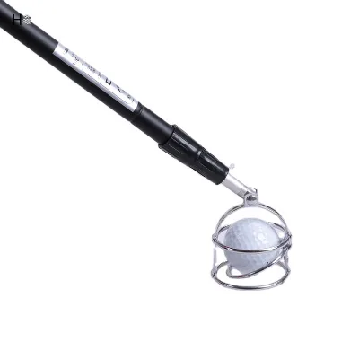 Black Stainless Steel Basket Head Golf Ball Retriever Picker With Aluminum Shaft for Collect Golf Ball