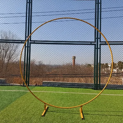 1/1.2/1.5/2/2.2/ 2.5M Round Arch Stand Gold Silver Wedding Outdoor Lawn Party Background Decoration Artificial Flower Stand