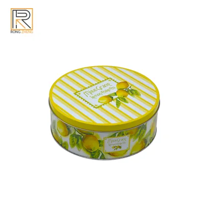 Large Size Round Tin Cookies Box Food Grade Round Candy Tin Box Tinplate Metal Tin Box case for Biscuit