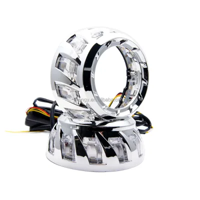 Universial 3 Inch Led Lens Shrouds Fit Lenses 3.0 Bi Led Lens Cover with LED DRL Shrouds White +Amber Blue Red RGBW