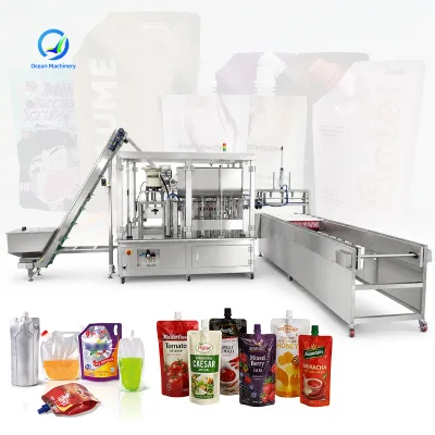 OCEAN High Speed Doypack Pack Machine De Remplissage Spout Pouch Rotary Fill and Capping Machine