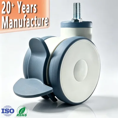 3" 4" 5" Mute TPR Double Furniture Wheel Swivel Locking for Hospital Medical Instrument Bed Equipment Caster Wheel Heavy Duty