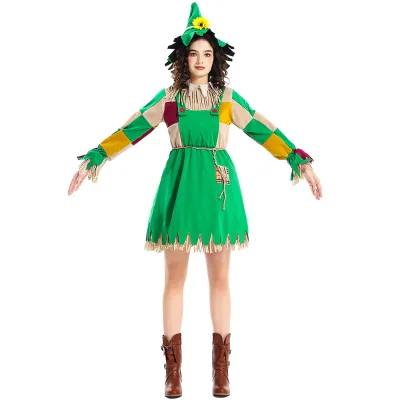 2025 St Patricks Day Women Green Cosplay Dress Festival Party Outfit Including Matching Hat
