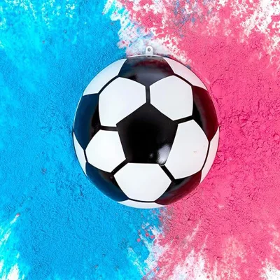 Hot Selling Gender Reveal Party 14cm Blue Pink Baby Boy Girl Gender Reveal 200g Powder Soccer Set