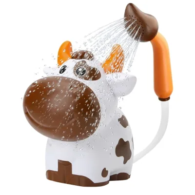 Electric Rechargeable BPA-Free Cow Water Spray Shower Head Bath Toy for Infants Toddlers 0-24 Months 2-4 Years ABS Plastic