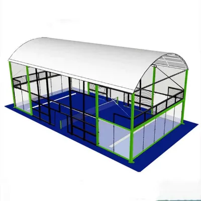 Indoor/Outdoor Commercial Padel Tennis Court Hot Dip Galvanized Steel Full Enclosure Artificial Grass 12mm Tempered Glass Sports