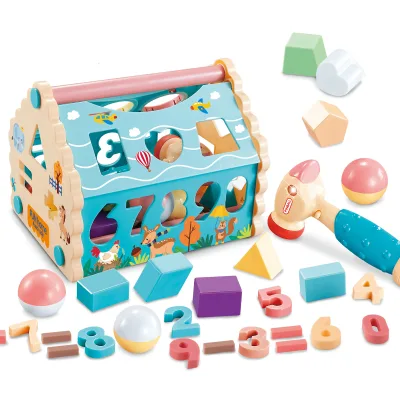 Preschool Learning Math Number & Shape Sorter Toddler Busy Activity Cube Montessori Toy