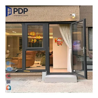 PDP Modern Design Narrow Frame Aluminium Interior Double Glass Casement Doors Price