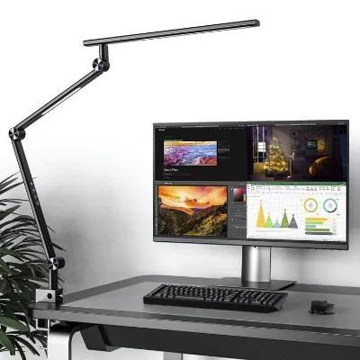 Clip Led Eye Protection Dual Light Desk Modem Lamp With Clamp