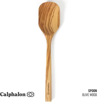 Eco-Friendly Olivewood Cooking Spoon 13-Inch Wooden Stirring Spoon for Mixing Serving BPA Free Sustainable for Nonstick Cookware