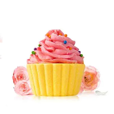 High Quality Handmade Organic Rose-Scented Spa Bath Salt Cup Cake Shape Multi-Bubble Fragrance Relaxing for Daily Use