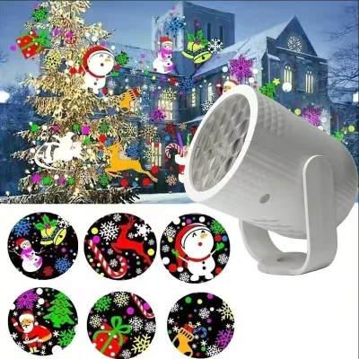RGB 10W Snowflake Light Snowstorm Moving Snow Laser Projector Indoor Outdoor Light Christmas Projection Light