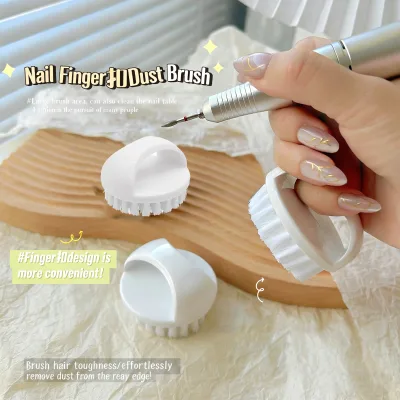 Hot Sell Nylon Soft Hair DIY Nails Brush Ring Design Nail Dust Cleaning Brush Hard Bristles Synthetic Hair Manicure Care Tools