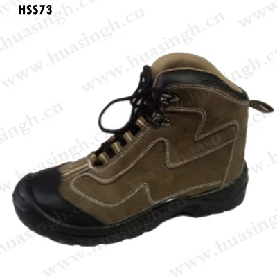 LXG,building Site Steel Toe Insert Middle-cut Brown Safety Boots Anti-puncture Safety Shoes Popular in Costa Rica HSS73