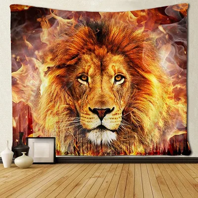 Lion Tiger Hanging Wall Tapestry for Bedroom Dorm Living Room Home Decor Custom