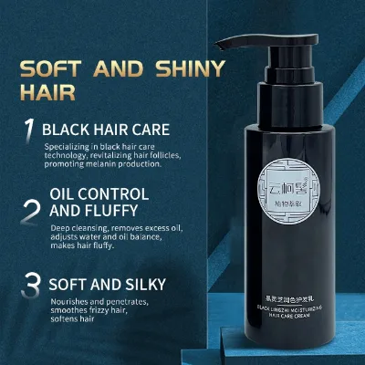 OEM ODM 60ml Black Color Hair Dye Cream Natural Black Grey Hair Colour Products for Cover White Hair