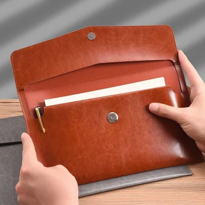 Custom Faux Leather PU Handbag Real Estate Insurance Document & Tablet Briefcase Contract Invoice Archive for Data Organization