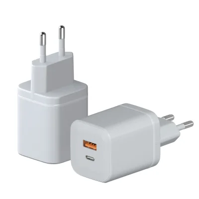Fast Charging 30w Pd Usb C Gan Charger 5v3a 9v3a 12v2.5a 30 Watts Dual Ports Travel Adaptors