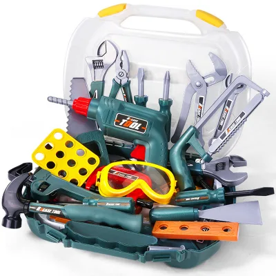 Children Educational Pretend Play Toy Set Durable Plastic Little Engineer Simulated Drill Mechanic Tool Tool Toys