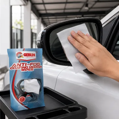 Getsun 30 Count Anti Fog Coating Mirror Wipes Car Rearview Clear Visibility Long Lasting Protection Rainy Driving Pack