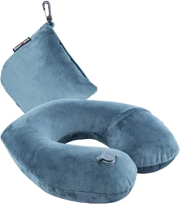 Inflatable Travel Neck Pillow for Airplane Train Car Washable Pillowcase U Shaped Office Napping Pillow