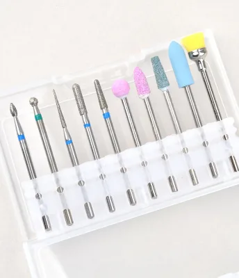 10Pcs/box Nail Cone Tip Ceramic Drill Bits Electric Cuticle Clean Rotary for Manicure Pedicure Grinding Head Sander Tool