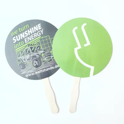 Custom Printed logo Paper Portable Fan Hand Held Fan for Advertising