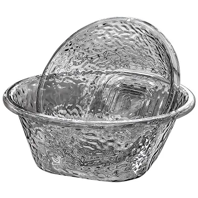 GREENSIDE Thickened Transparent PET Circle Washbasin Face Basin Student Dorms High-appearance-value Large-size Basin