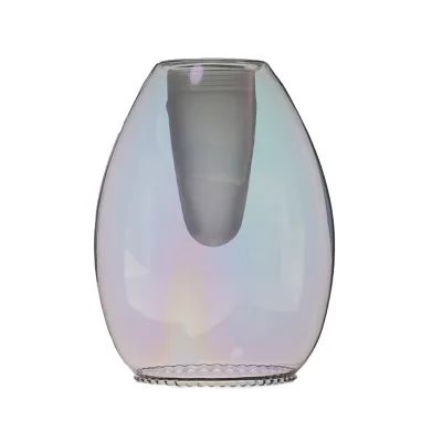 Iridescent Rainbow Aurora Borosilicate Glass Egg Lamp Shade Hand Blown Clear Glass Light Shade for Table Lamp Pendant Light
