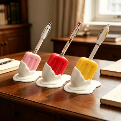 3D Printed Ice Cream Melting Pen Holder, Desktop Storage and Placement, Personalized Design, Creative Office Decoration Gift