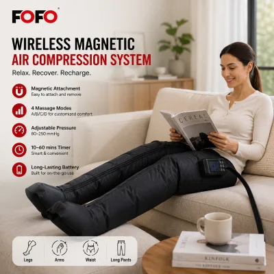 Embedded Magneto-Electric Therapy Unit Post-Workout Recovery Physical Rehabilitation Massager 5 Chambers 4 Modes 80-250 MmHg