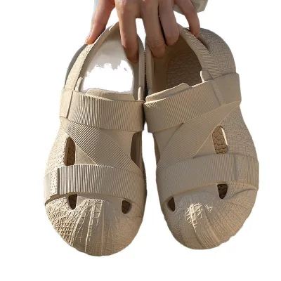 7759 Cave shoes for men in summer, thick sole with a sense of stepping on feces, slip resistant when worn on the outside