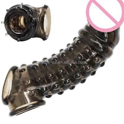 Crystal Reusable Vibrating Penis Extender Sleeve for Man
