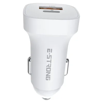 ESTRONG ES-36 Type C 12-24V Car Charger 18W Fast USB PD QC 3.0 Dual Port Phone Charger Adapter