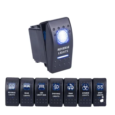 Wholesale 10A 125VAC Marine Rocker Switch On/off SPST 5 Pin Blue Led Rocker Switch for Automotive Car