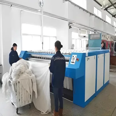 High Effect Double Roller Commercial Hotels Bed Sheet Industrial Fully Automatic Ironing Machine Tablecloth Steam Ironing