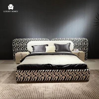 Factory Custom Modern king Bedroom Set Furniture with Fabric Headboard king Bed Sets for Hotel Project Bedroom Set Furniture