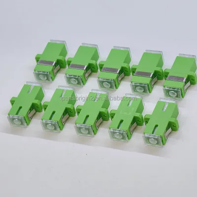 Hot Item Green SC‑SC APC Singlemode Fiber Flange Coupler SC APC Adapter for Optical Communication
