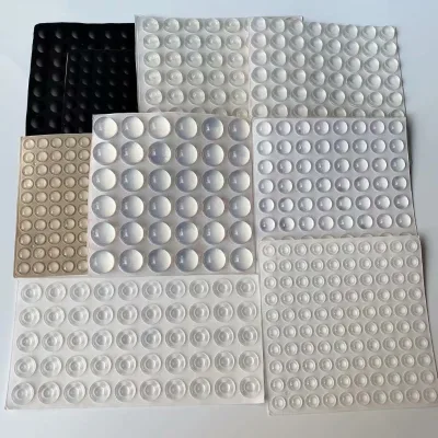 High-Stick Self-Adhesive Anti-Vibration Clear Silicone Rubber Bumper Pads for Cabinets Furniture Rubber Products
