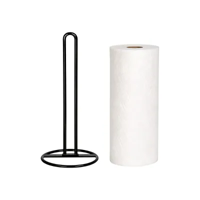 Modern Matte Black Metal Paper Towel Holder Countertop Kitchen Paper Towel Stand Holder for Kitchen