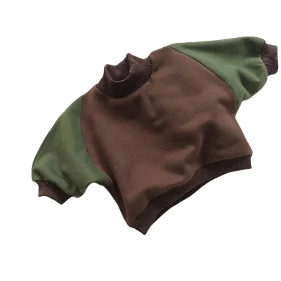 Korea Toddler Clothing 2022 Autumn Winter Kids Stand High Collar Hoodie Boys Girls Oversized Fleece Pullover Sweatshirts